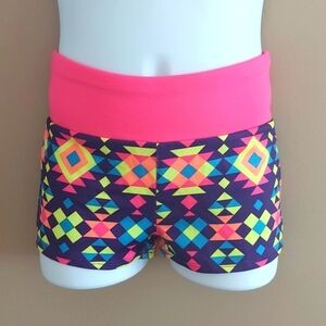 Circo geometric gymnastics dance cheer active spandex shorts - pink - S (6/6x)